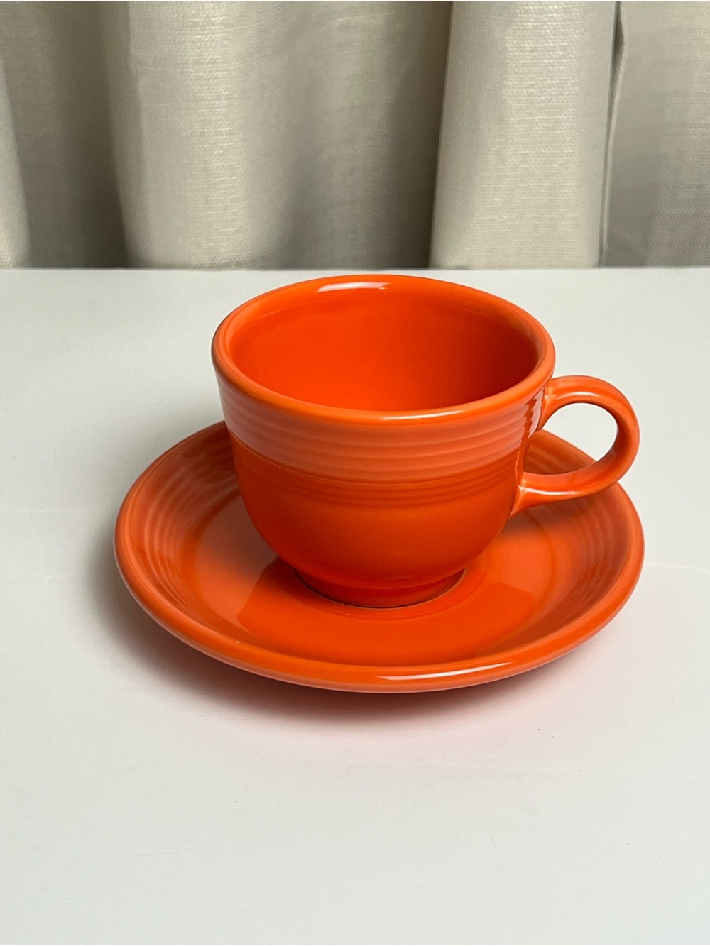 Homer Laughlin Fiesta Ware Persimmon Teacup & Saucer Set
